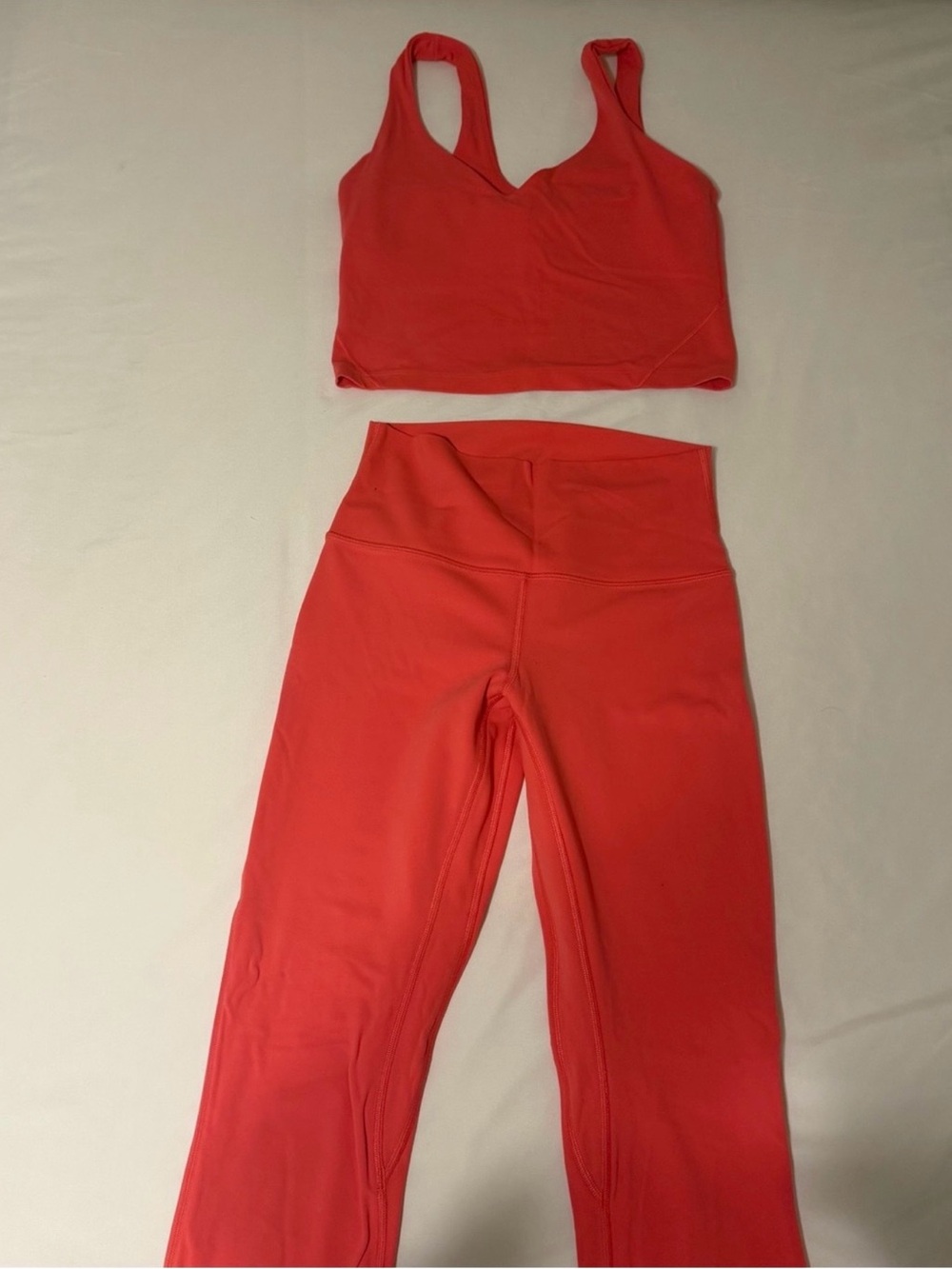 Lululemon Align Pink/Red Leggings & Sports Bra Set